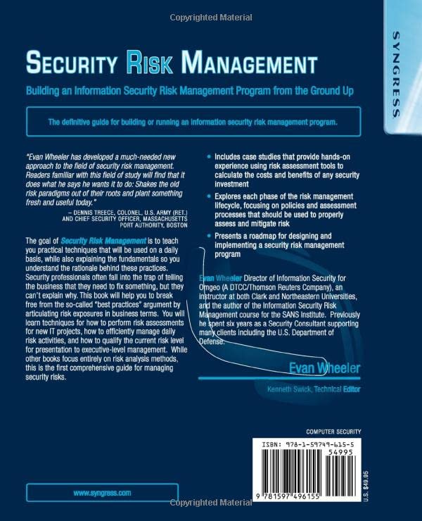 Security Risk Management: Building an Information Security Risk Management Program from the Ground Up