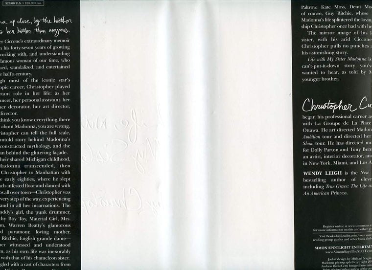Life with My Sister Madonna — back cover