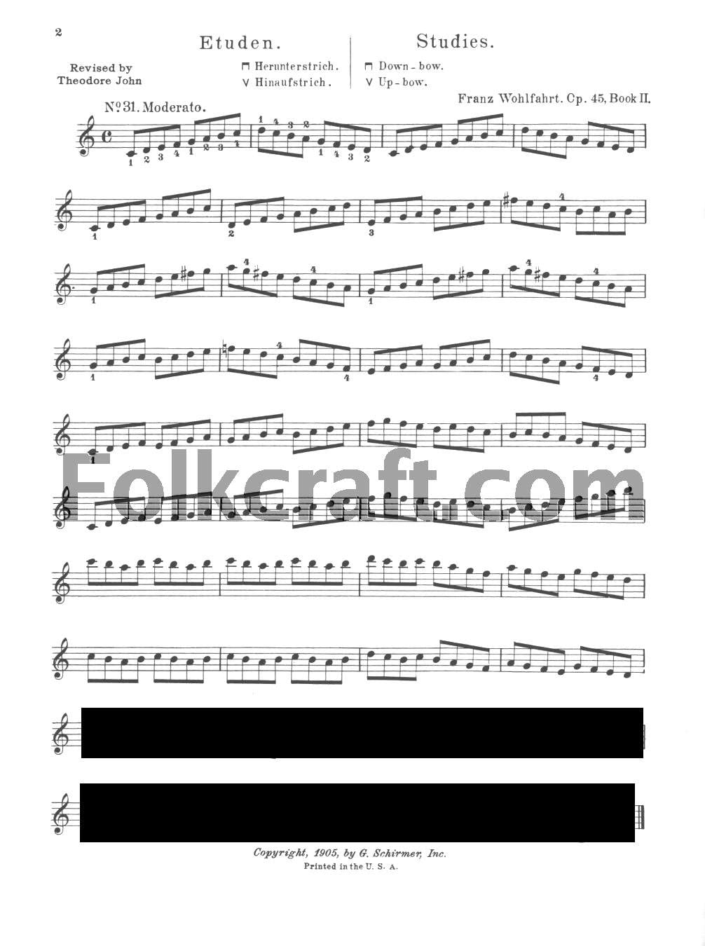 Wohlfahrt - 60 Studies, Op. 45 - Book 2: Schirmer Library of Classics Volume 839 Violin Method (Schirmer's Library of Musical Classics)