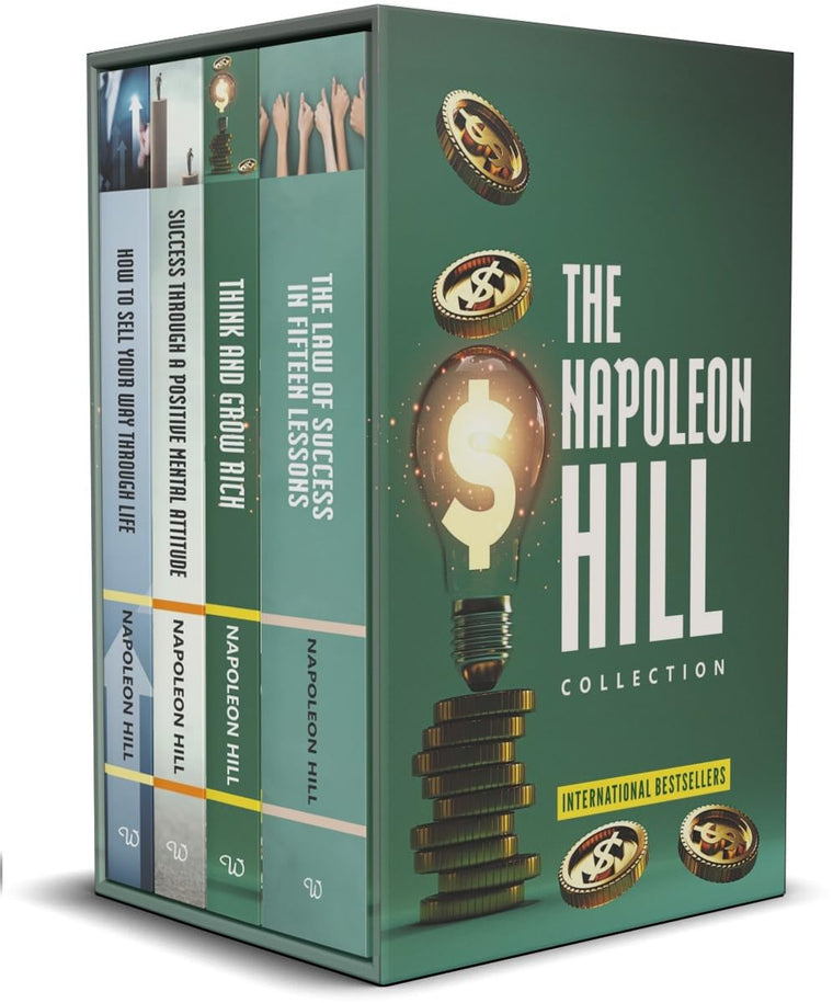 The Napoleon Hill Collection 4 Books Boxed Set(Think and Grow Rich, The Law of Success in Fifteen Lessons, Success Through a Positive Mental Attitude & How to Sell Your Way Through Life)