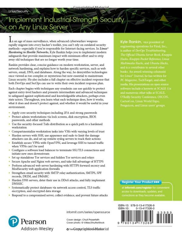 Linux Hardening in Hostile Networks (Pearson Open Source Software Development Series)