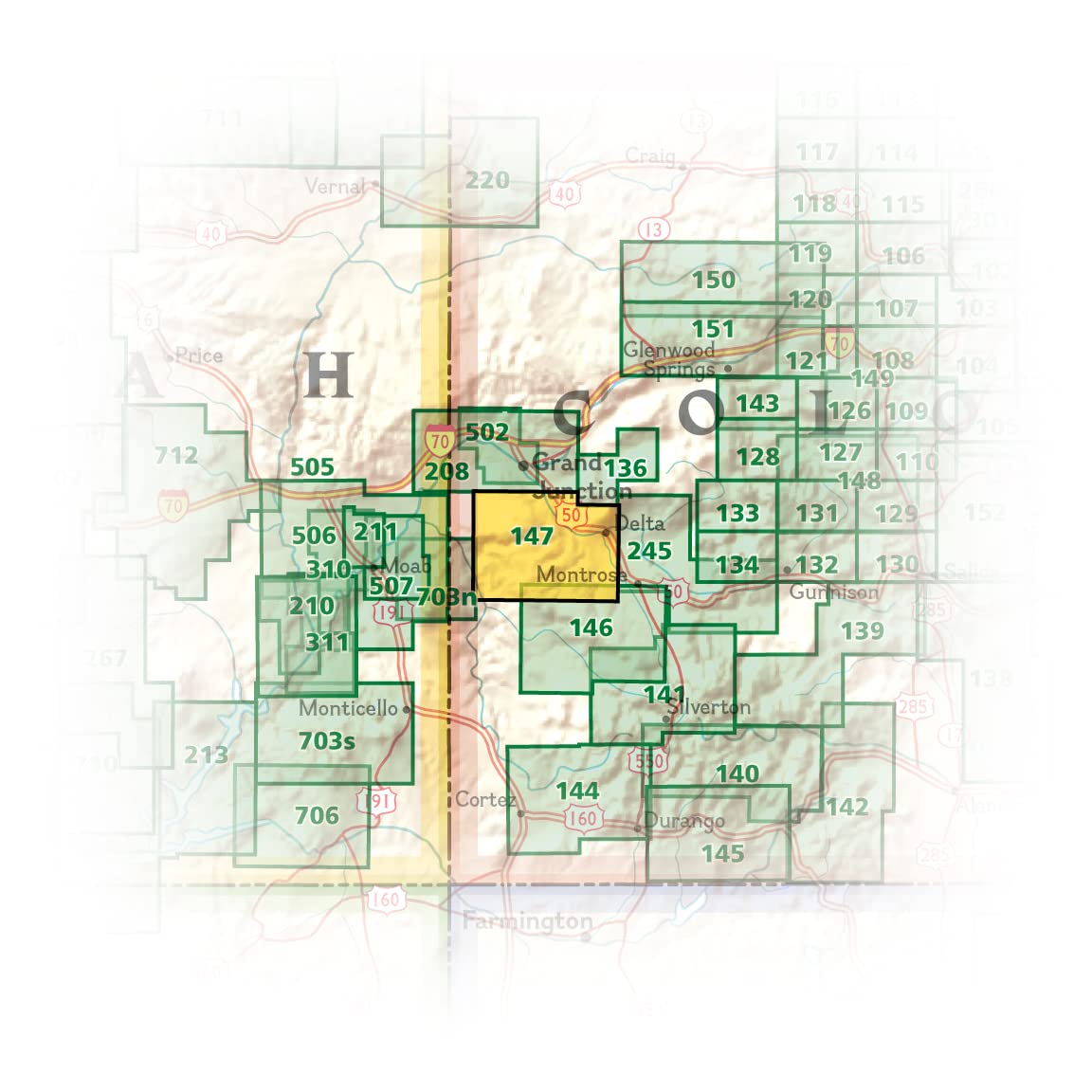 Uncompahgre Plateau North Map [Uncompahgre National Forest] (National Geographic Trails Illustrated Map, 147)