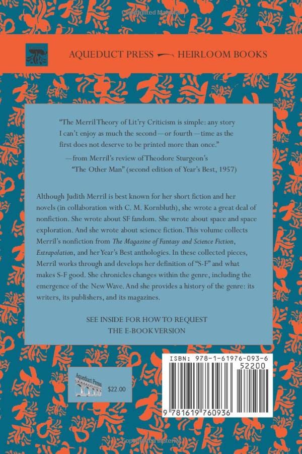 The Merril Theory of Lit'ry Criticism: Judith Merril's Nonfiction (Heirloom)