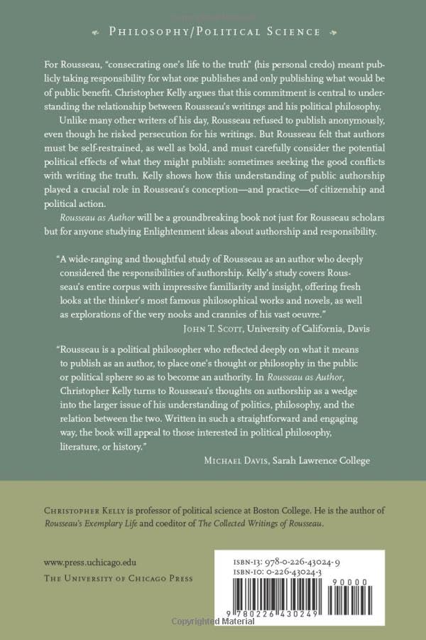 Rousseau as Author: Consecrating One's Life to the Truth
