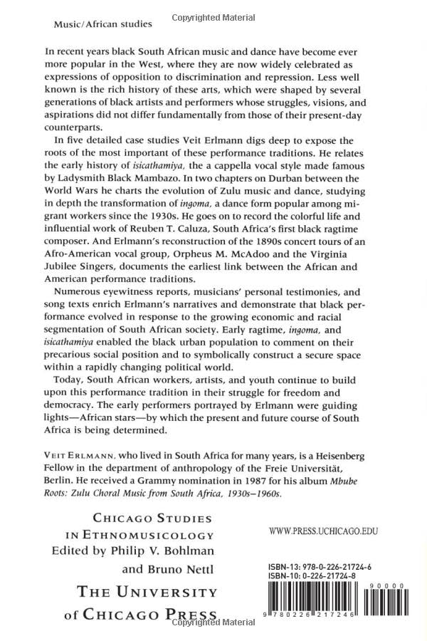 African Stars: Studies in Black South African Performance (Chicago Studies in Ethnomusicology)