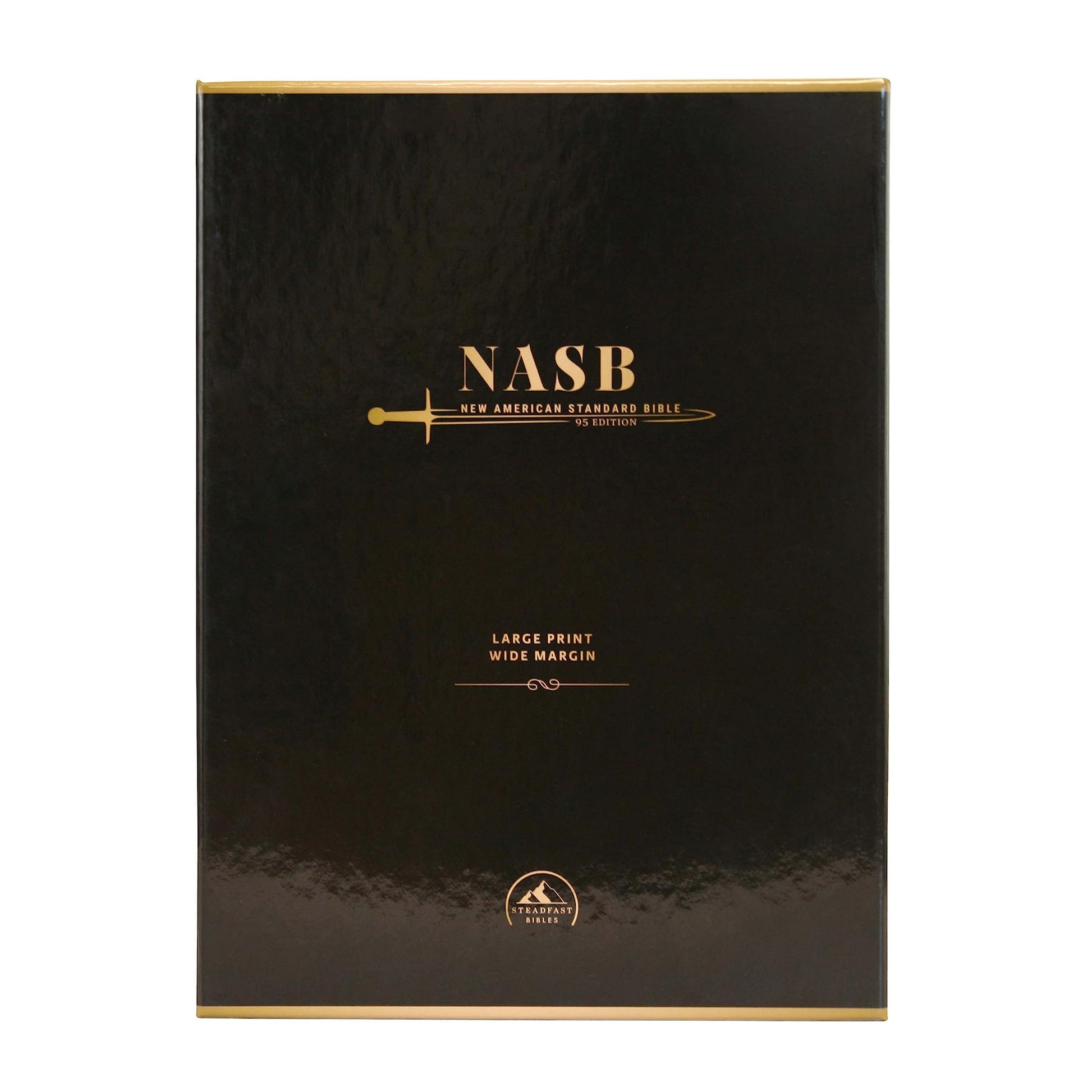 NASB Holy Bible, Large Print, Brown Premium Genuine Leather (Cowhide): 1995 New American Standard Bible in a Single-Column, Wide-Margin Format with 2 Ribbon Markers, 40 GSM Paper & Gold Page Edges