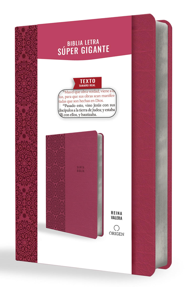 Biblia Reina Valera letra súper gigante, símil piel fucsia / Spanish Bible Reina Valera Super Giant Print, Fuchsia Leathersoft (Spanish Edition)