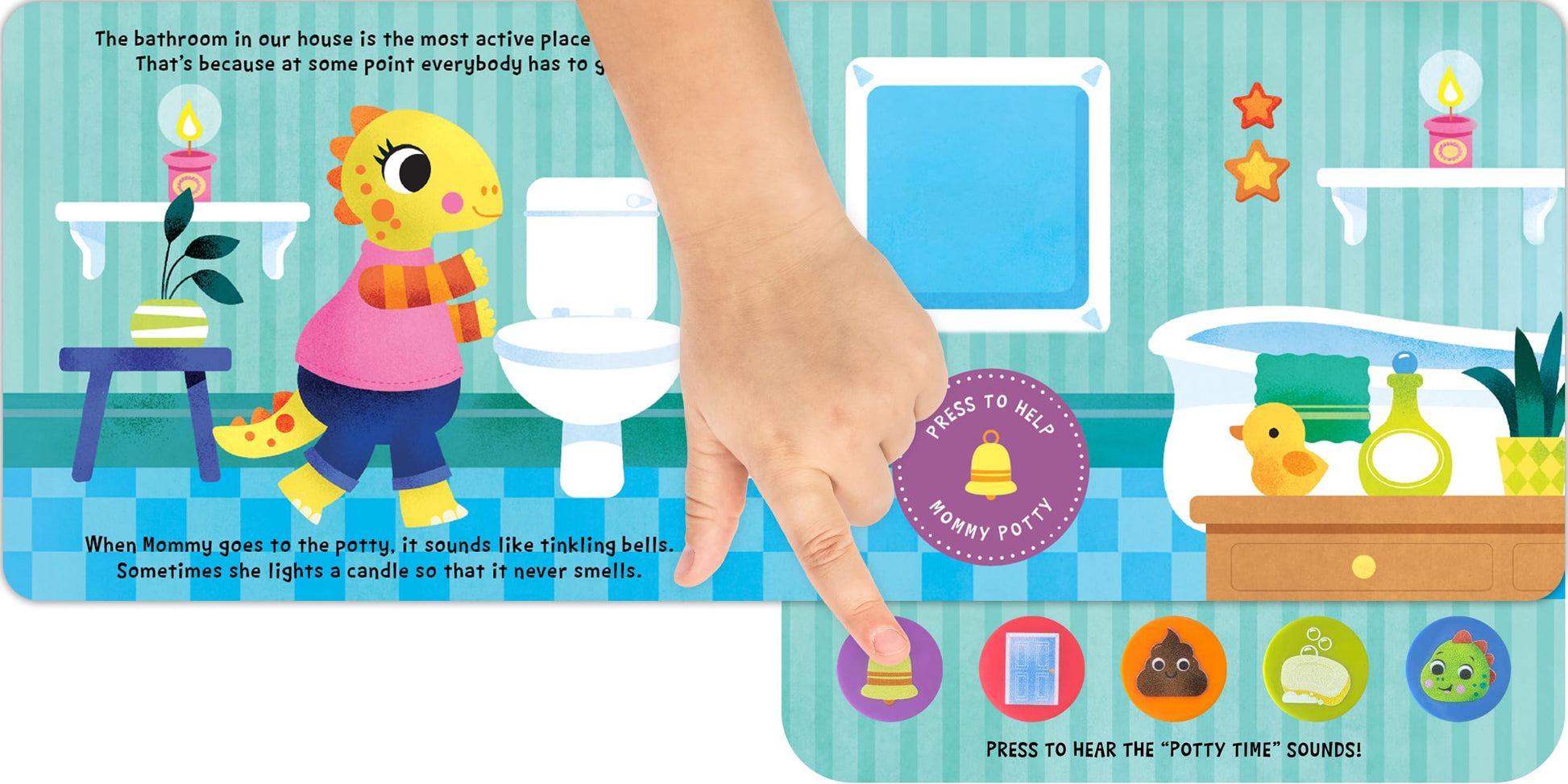 Little Hippo Books We Like to Potty  Interactive Toddler Books with Funny Bathroom Sounds  Sound Board Books & Kids Books  Dinosaur Baby Book with Sound