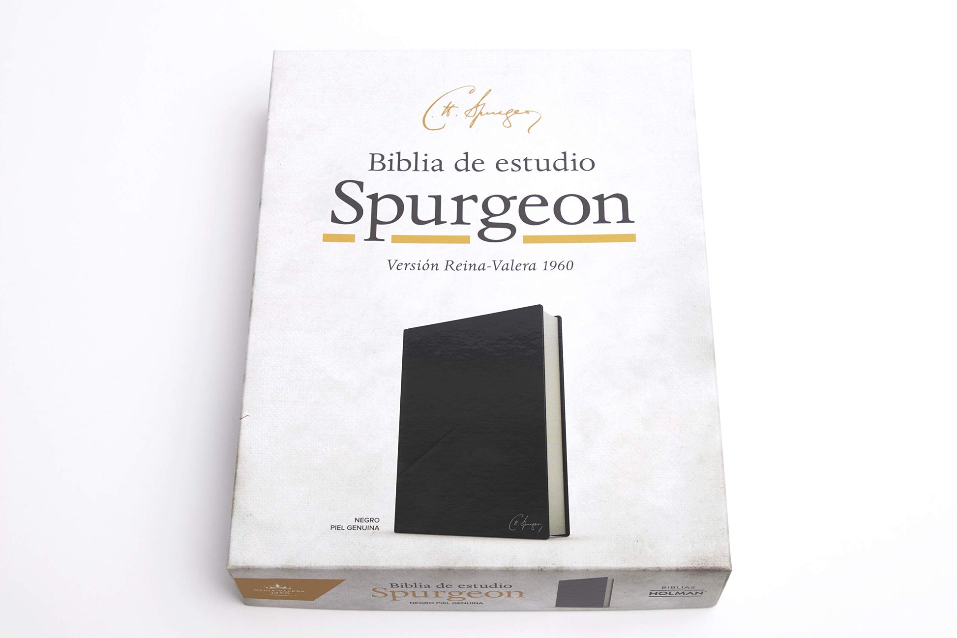 RVR 1960 Biblia de estudio Spurgeon, negro piel genuina (Spanish Edition)