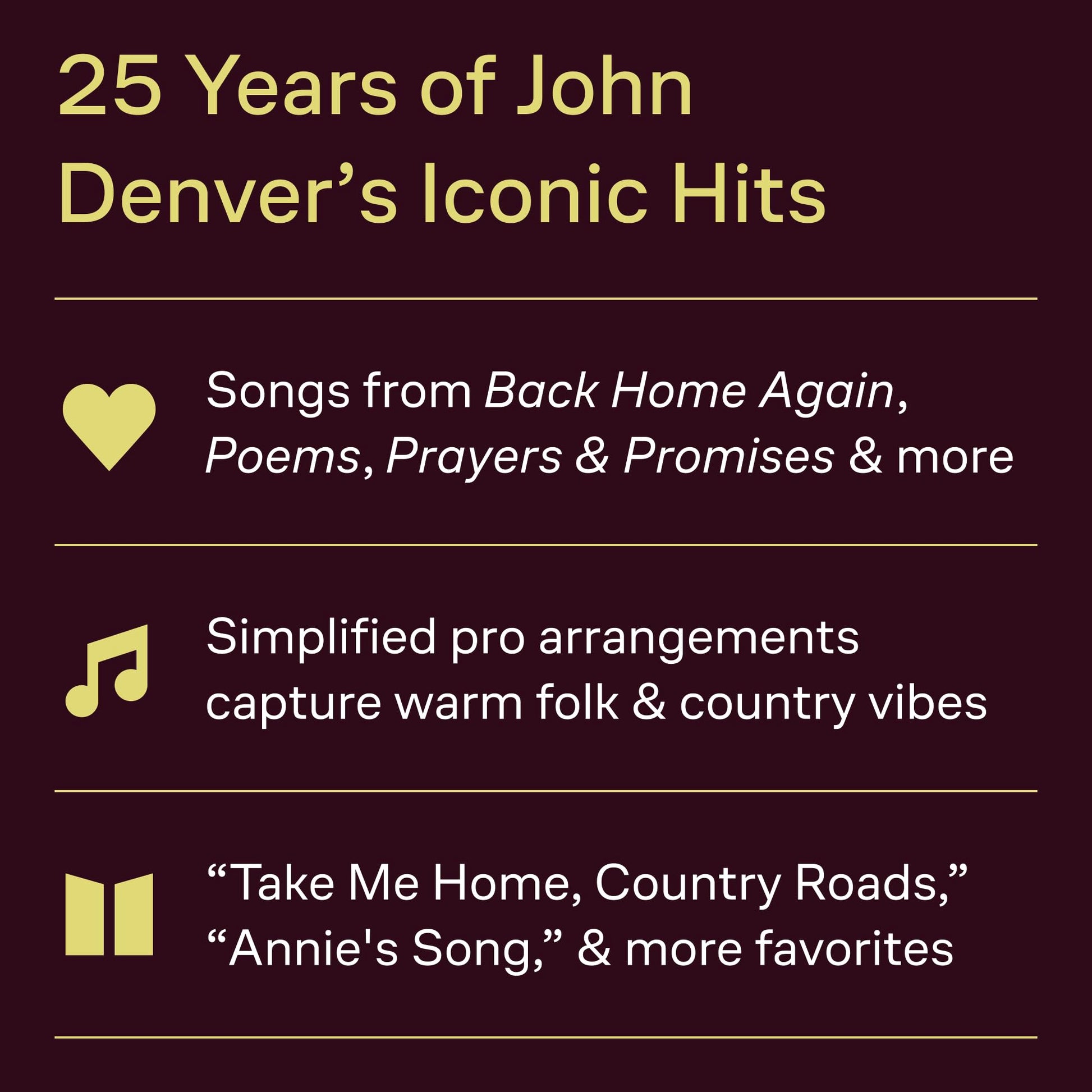 The Best of John Denver Easy Guitar Songbook  Beginner Guitar Sheet Music with Chords and Lyrics  20 Classic Hits Including Take Me Home Country Roads Annies Song and More