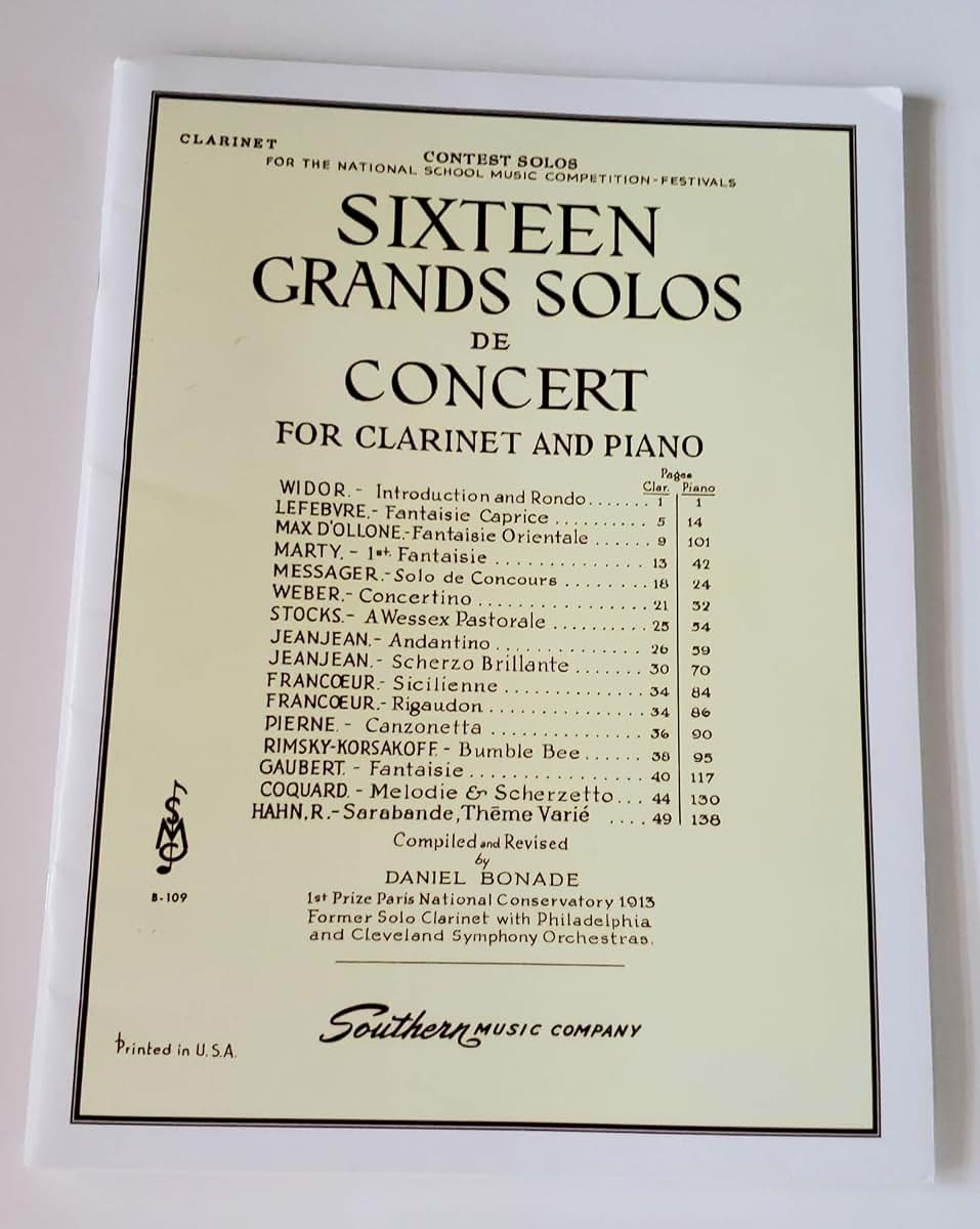 Sixteen Grands Solos de Concert for Clarinet and Piano