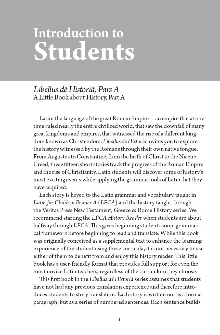 Latin for Children, Primer A History Reader (Libellus de Historia)