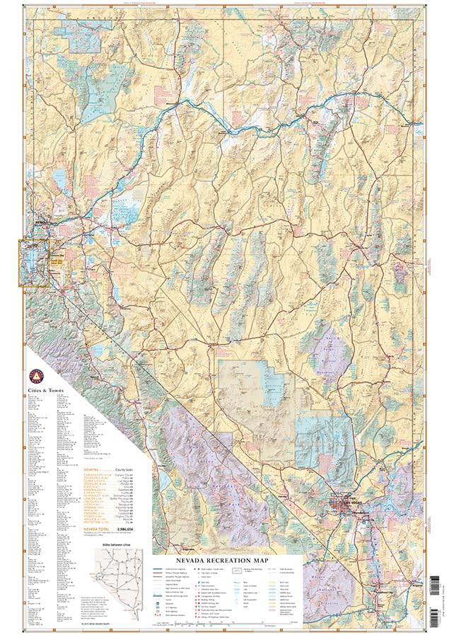 Nevada, The Silver State, Recreation Map, 2023 Edition (Benchmark Maps)