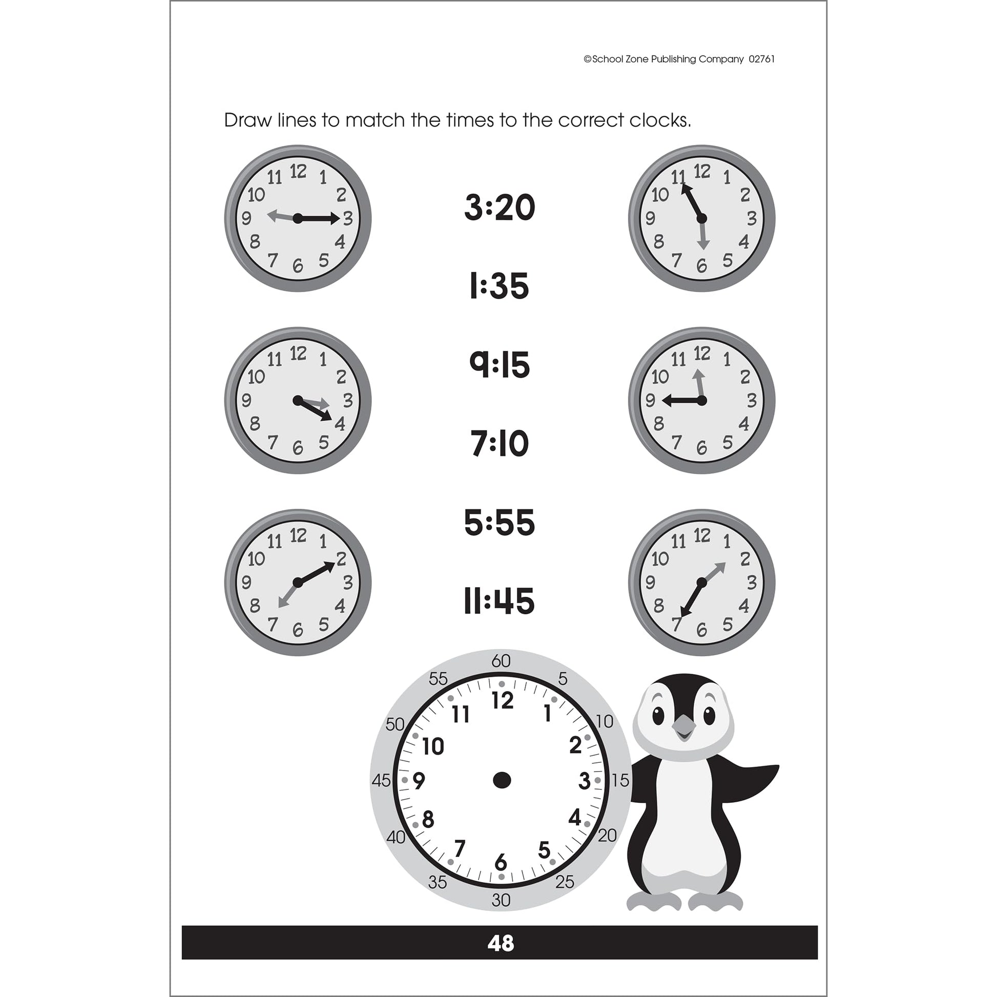 School Zone Get Ready To Tell Time Workbook: 48 Pages, 1st Grade, 2nd Grade, Telling Time, Digital, Analog, Clock, Ages 6 to 8 (Little Get Ready! Book Series)