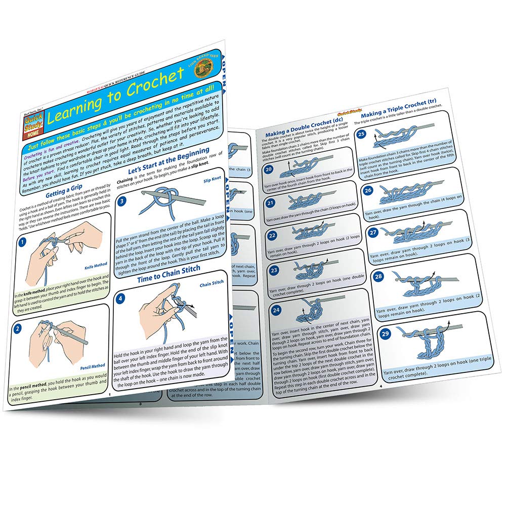 Learning To Crochet QuickStudy Laminated Reference Guide (QuickStudy Home)