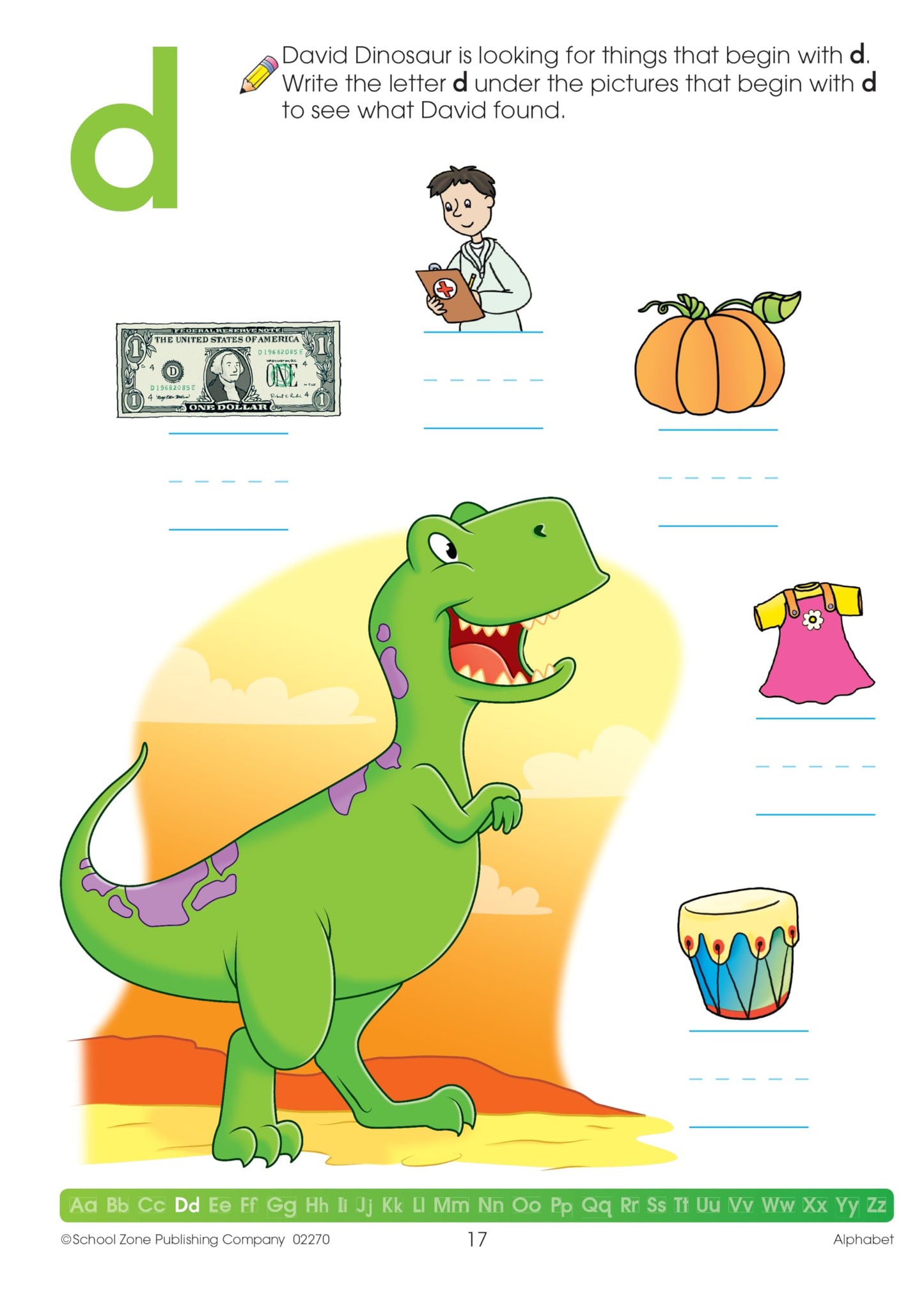 School Zone Alphabet Workbook: 64 Pages, Pre-K, Preschool, ABC's, Letters, Tracing, Alphabetical Order, Ages 3 to 5 (Get Ready! Book Series)