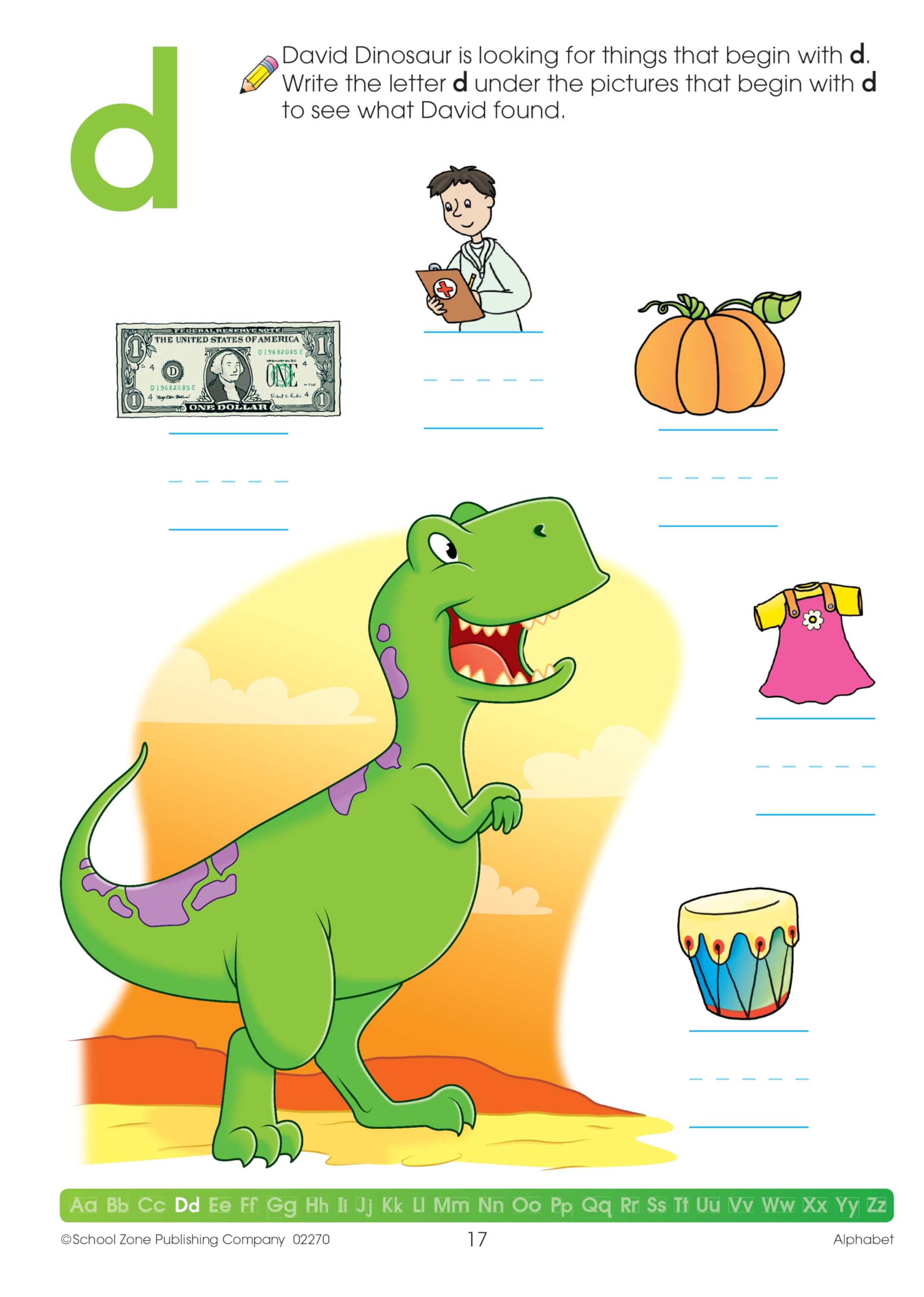 School Zone Alphabet Workbook: 64 Pages, Pre-K, Preschool, ABC's, Letters, Tracing, Alphabetical Order, Ages 3 to 5 (Get Ready! Book Series)