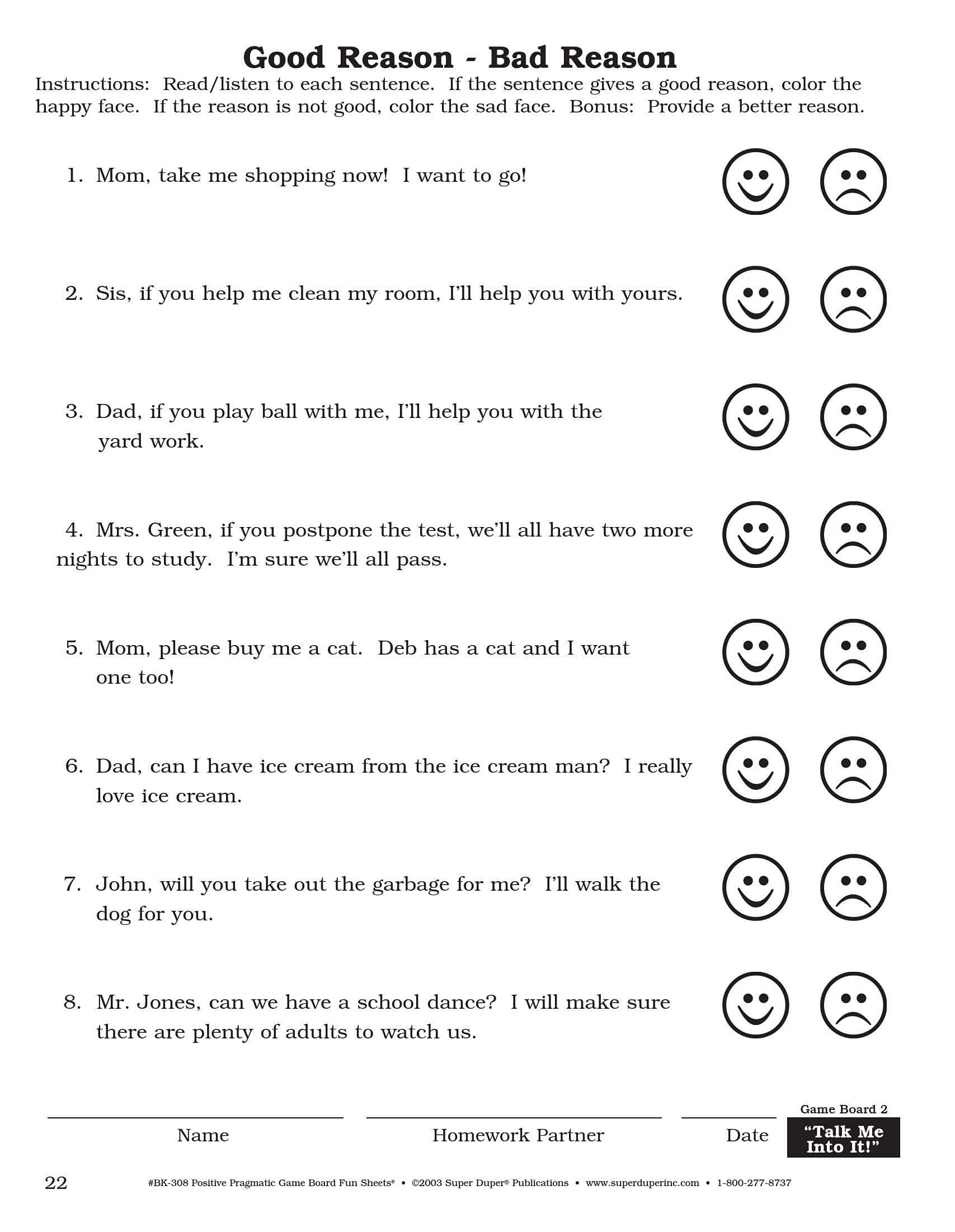 Super Duper Publications  Say and Do Positive Pragmatic Game Board Fun Sheets  Educational Resource for Children