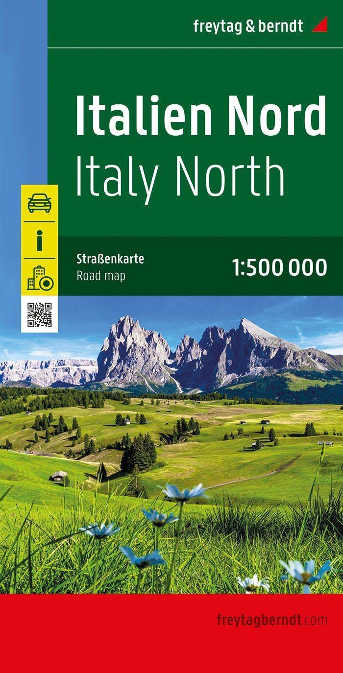 Italy North, street map 1:500,000 (English, French, German and Italian Edition)