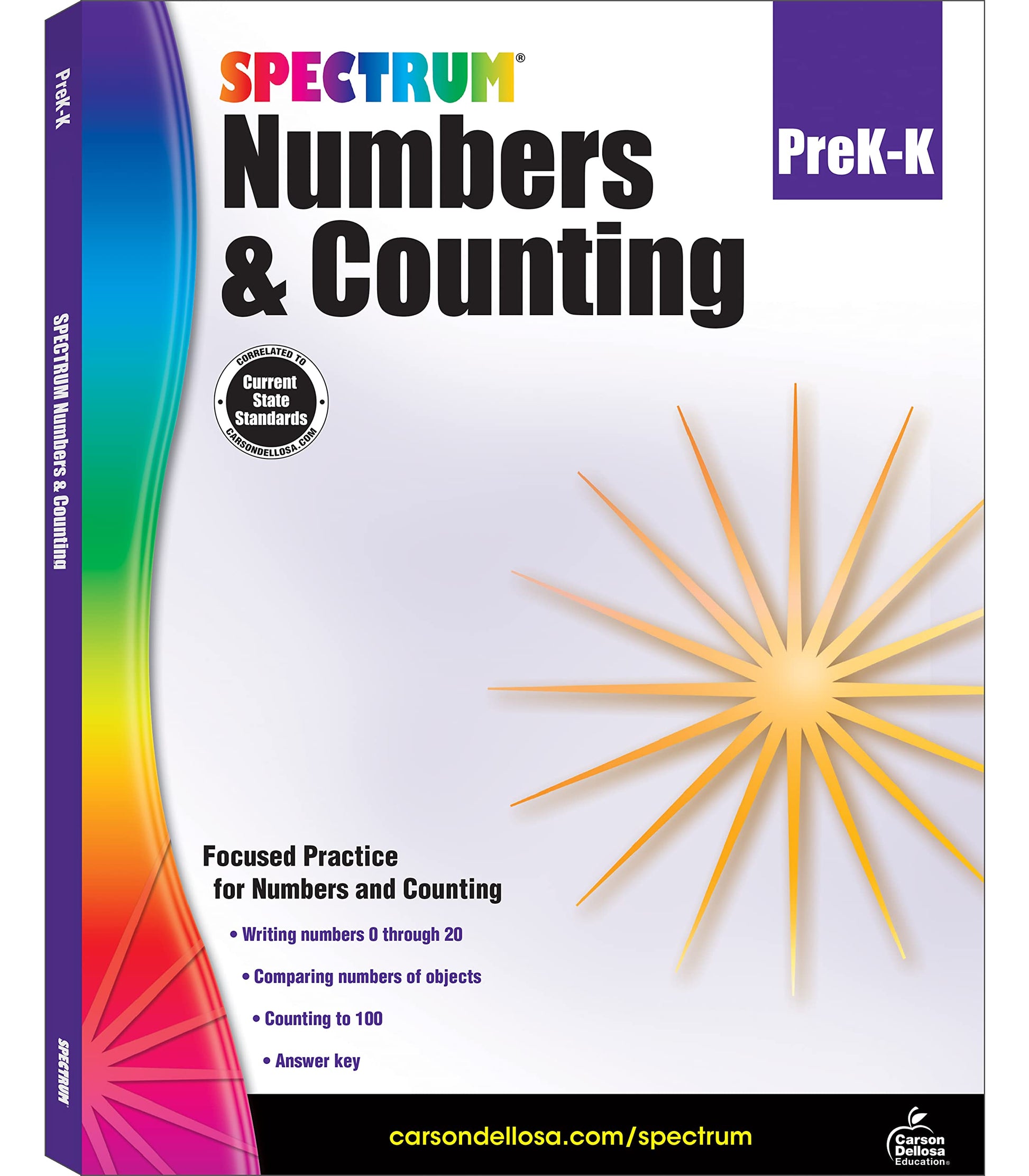Spectrum Preschool Numbers and Counting Math Workbook, Ages 3 to 6, Preschool Math Numbers and Counting, Practice Writing Numbers 0-20, Comparing ... and Counting to 100 - 96 Pages (Volume 111)