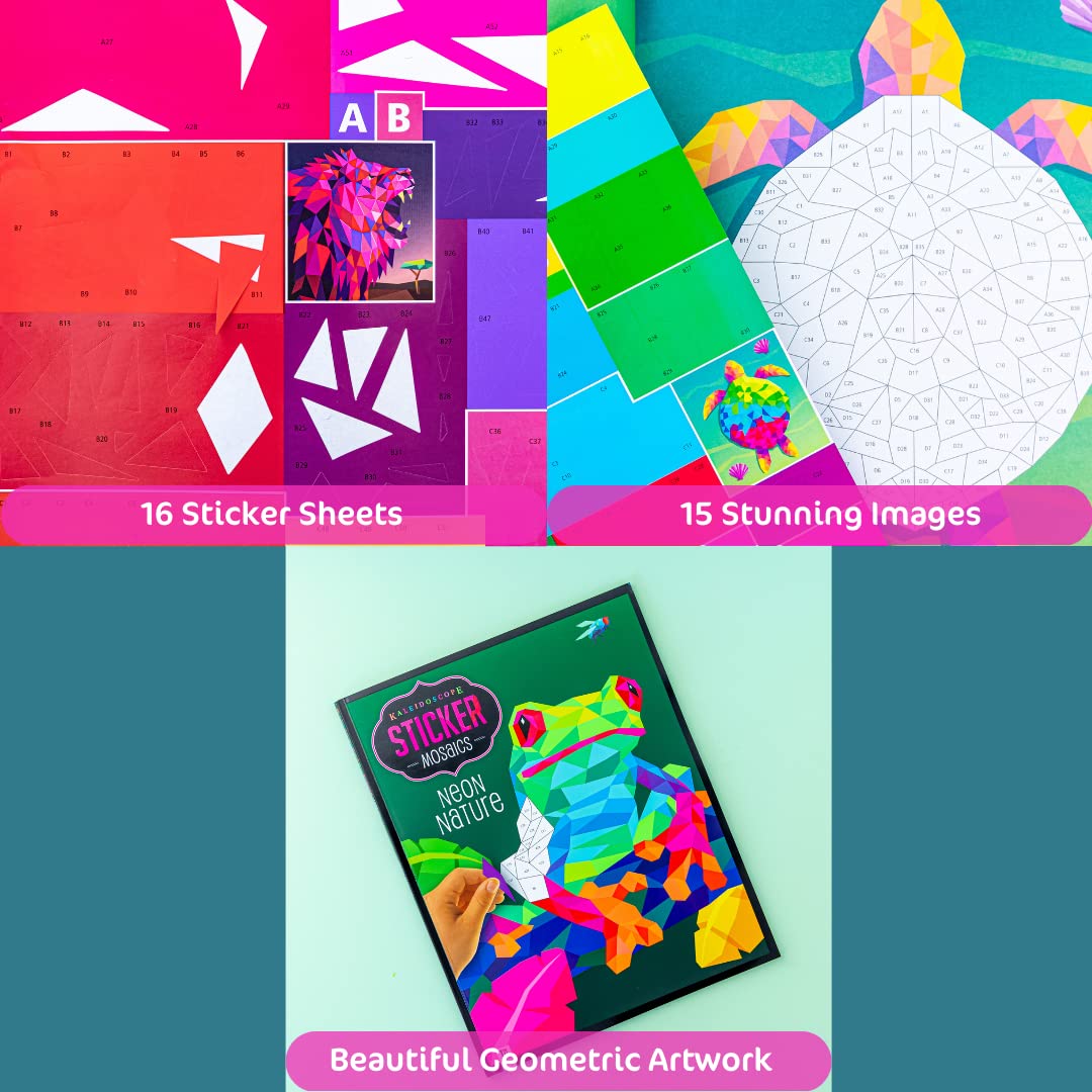 Kaleidoscope Sticker Mosaics Neon Natur