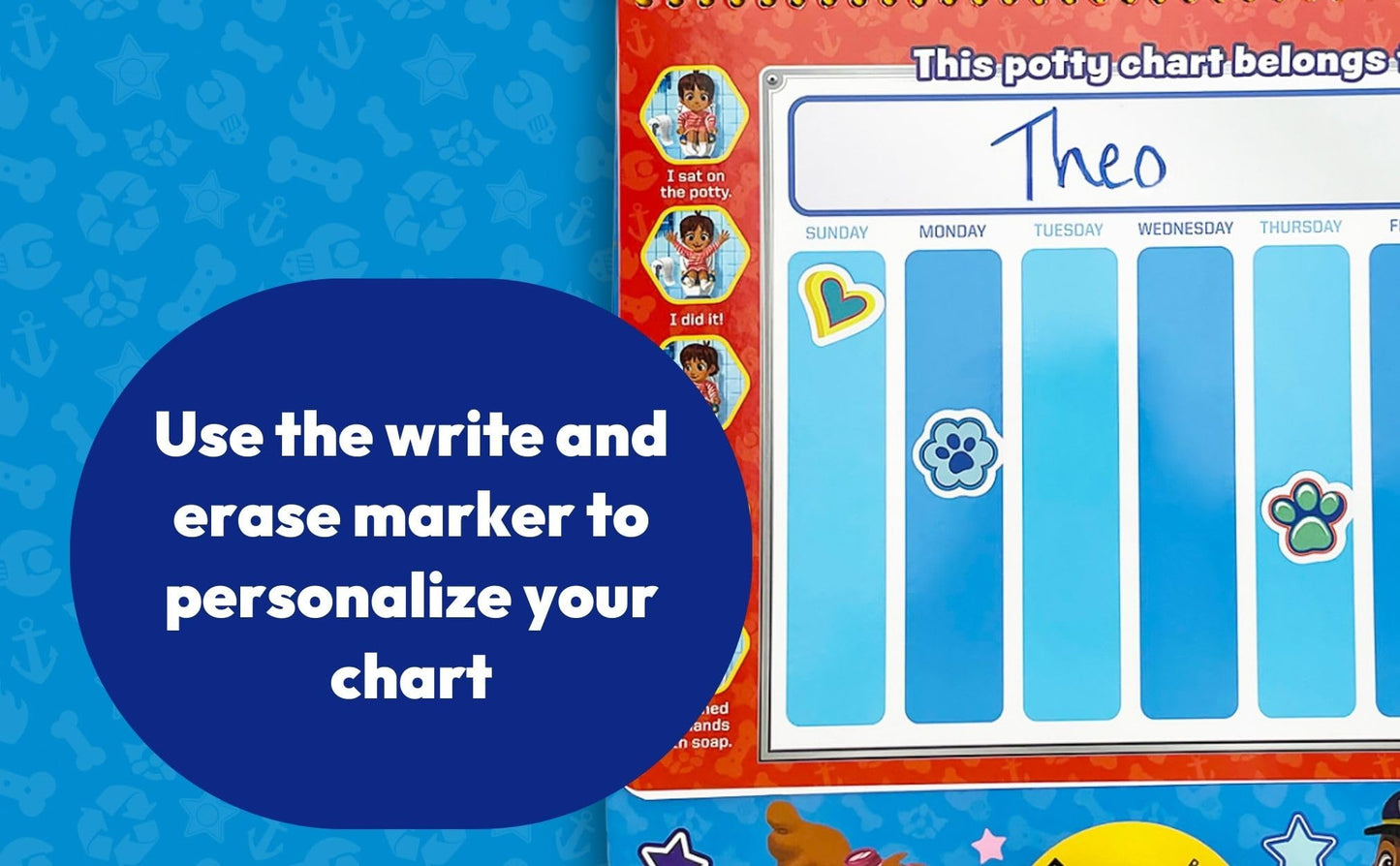 Paw Patrol Potty Training Reward Chart, Potty Time With the Pups! Workbook Includes Stories, Activities, Stickers, and Sound Button