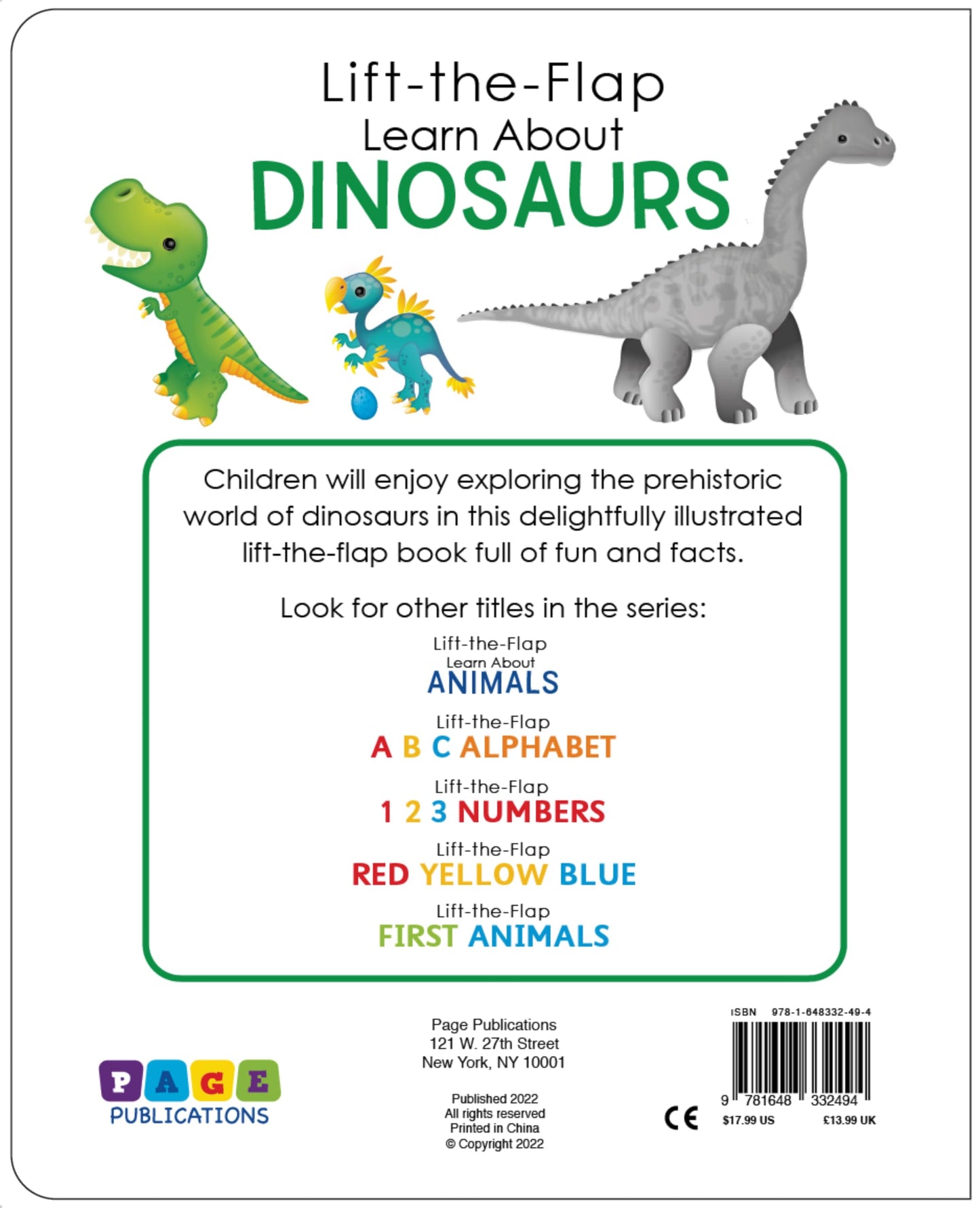 Learn About Dinosaurs - Lift the Flap Activity Kids Books - Childrens Books, Toddler Books