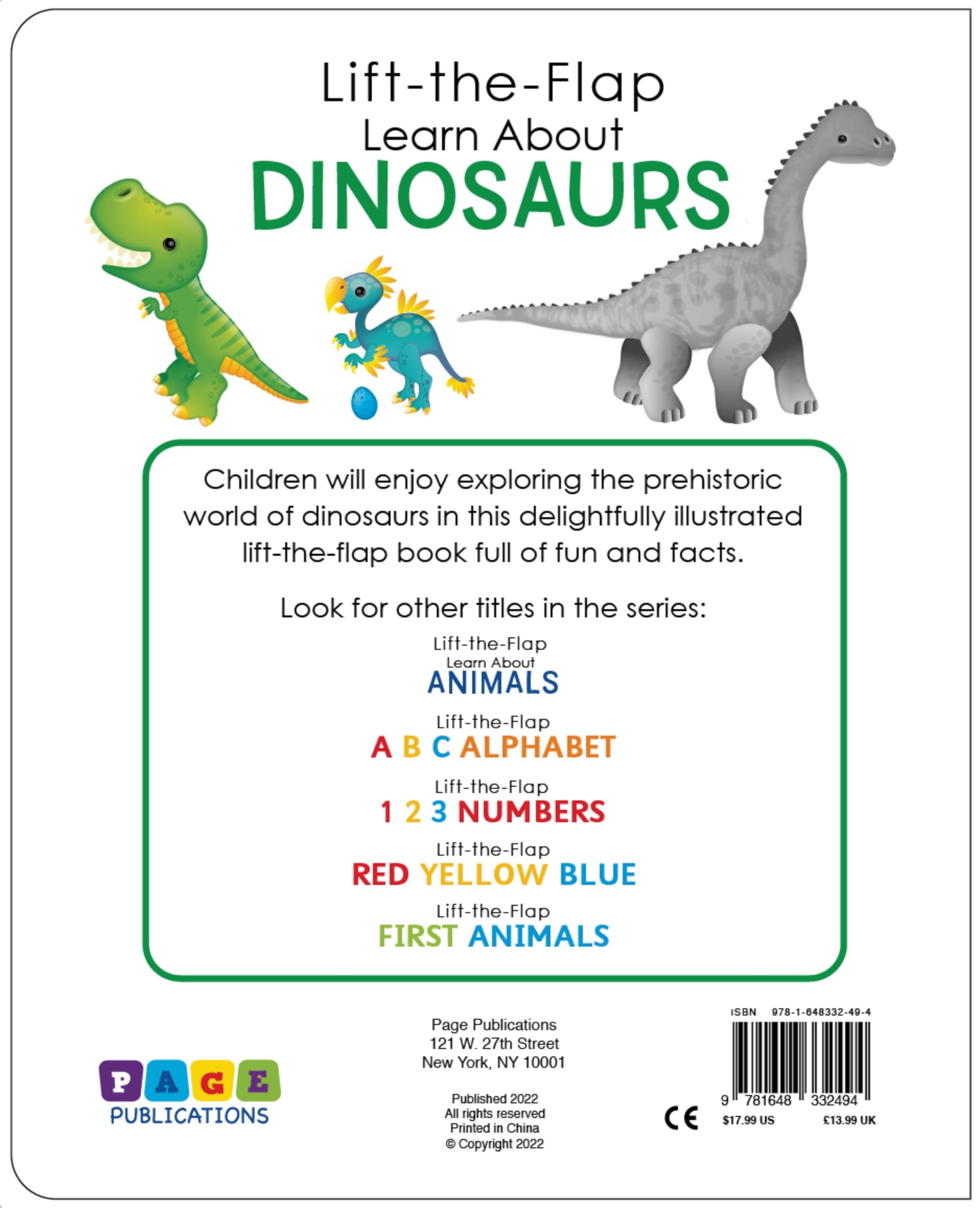 Learn About Dinosaurs - Lift the Flap Activity Kids Books - Childrens Books, Toddler Books