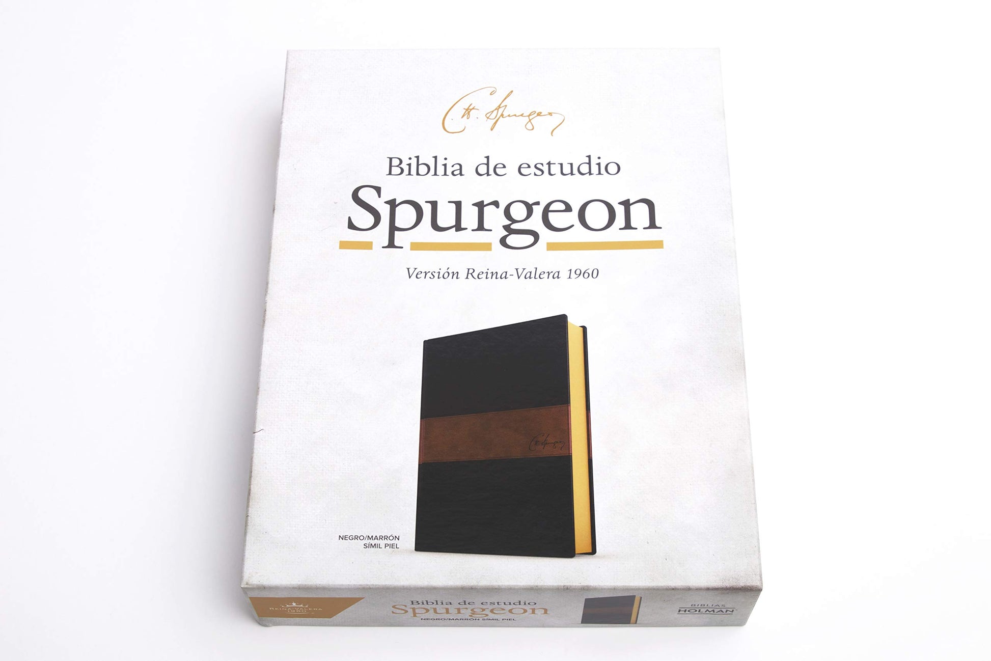 RVR 1960 Biblia de estudio Spurgeon, negro/marrn smil piel (Spanish Edition)