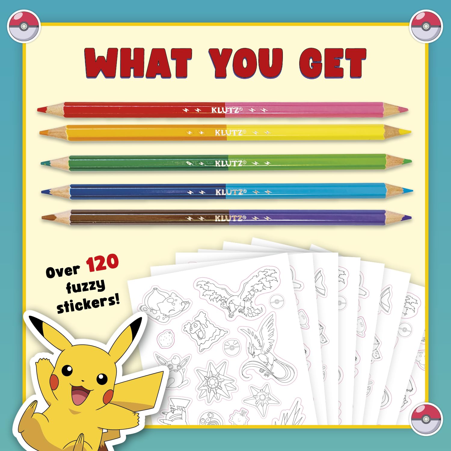 Pokémon Color Your Own Fuzzy Stickers