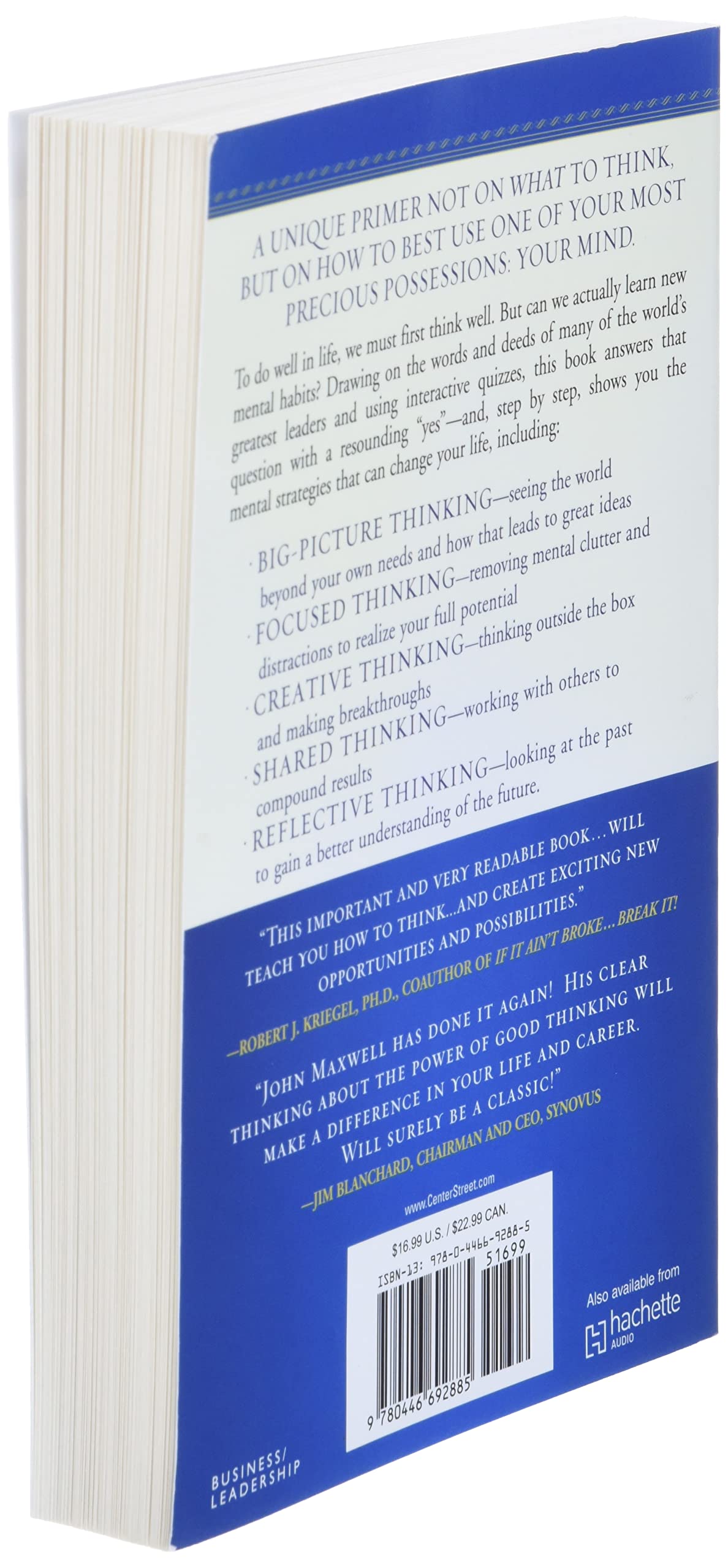 Thinking for a Change: 11 Ways Highly Successful People Approach Life andWork