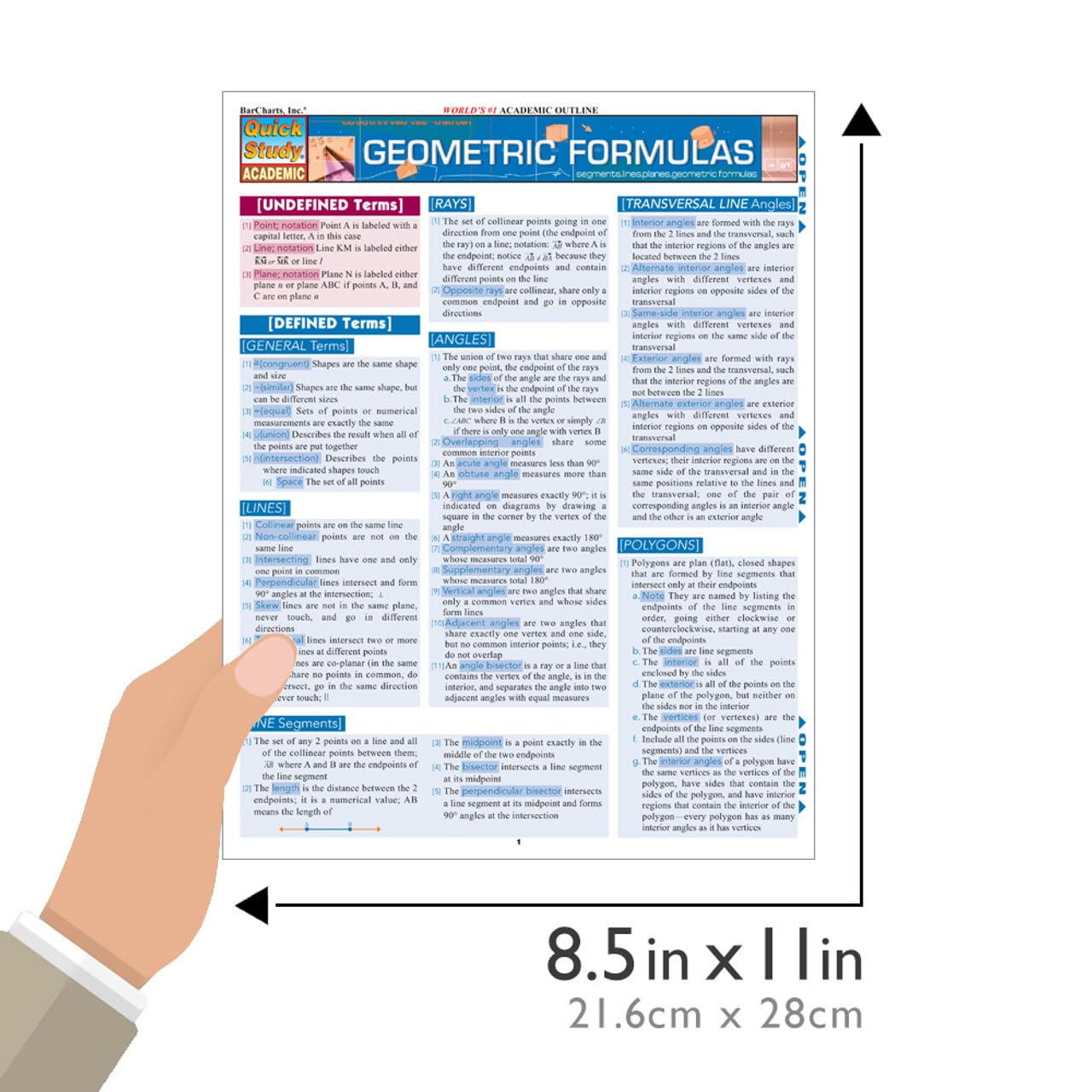 Geometric Formulas QuickStudy Laminated Reference Guide (Quick Study Academic)