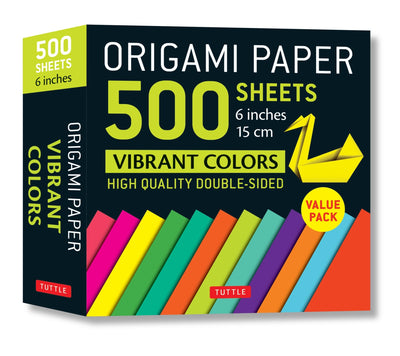 Origami Paper 500 sheets Vibrant Colors 6" (15 cm): Tuttle Origami Paper: Double-Sided Origami Sheets Printed with 12 Different Designs (Instructions for 6 Projects Included)