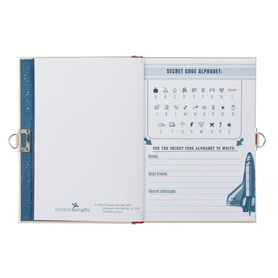 Secret Diary with Lock/Keys, Boys Interactive Christian Journal with Writing Prompts Teen, Tween Strong and Courageous Josh. 1:9 Bible Verse