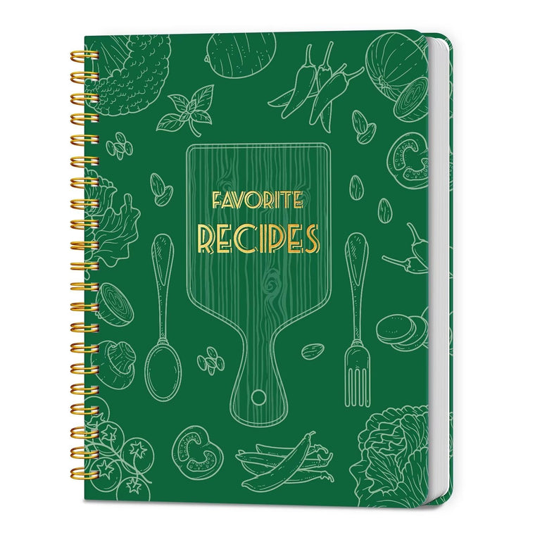 LuBudingJoy Blank Recipe Book to Write in Your Own Recipes, Full Page Sprial Hardcover Personal Recipe Organise, Recipe Journal Hold 140 Recipes(Blue)