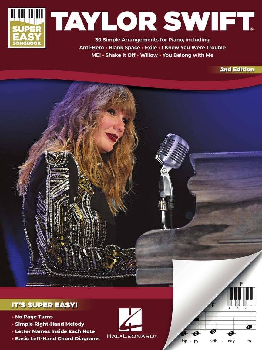 Taylor Swift Super Easy Songbook, 2nd Edition  Beginner Piano Sheet Music Book with 30 Simplified Pop Hits  Easy Piano Songs for Students Teachers Fans and Young Musicians Learning Piano