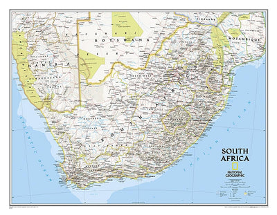 National Geographic South Africa Wall Map - Classic (30.25 x 23.5 in) (National Geographic Reference Map)