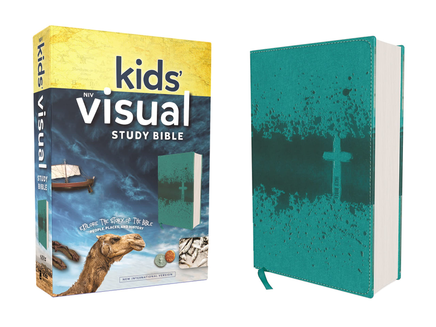 NIV, Kids' Visual Study Bible, Leathersoft, Teal, Full Color