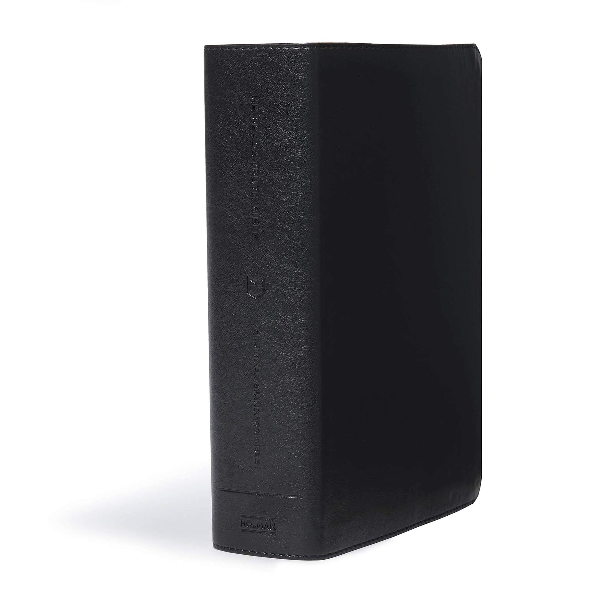 CSB He Reads Truth Bible, Black LeatherTouch Indexed, Black Letter, Wide Margins, Journaling Space, Illustrations, Reading Plans, Single-Column, Easy-to-Read Bible Serif Type