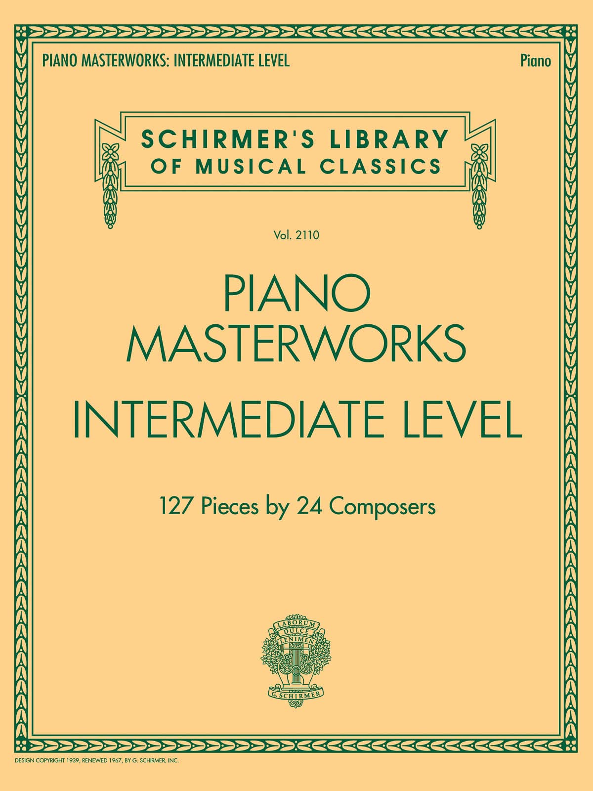 Piano Masterworks: Intermediate Level - Schirmer's Library Of Musical Classics