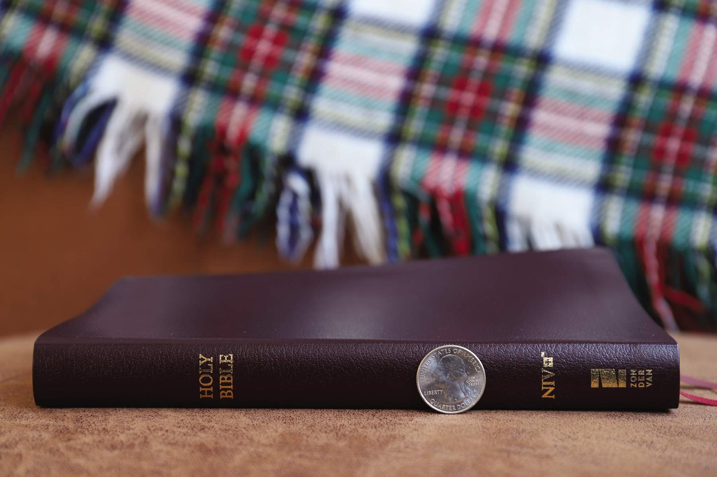 NIV Thinline Bible Bonded Leather Burgundy Red Letter