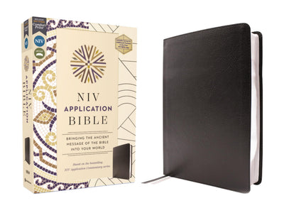 NIV Application Bible, European Bonded Leather, Black, Red Letter, Comfort Print: Bringing the Ancient Message of the Bible into Your World (NIV Application Commentary Resources)