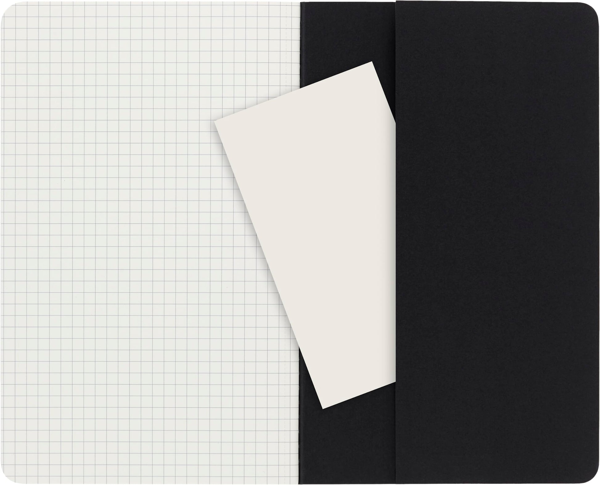 Moleskine Cahier Journal, Soft Cover, Large (5" x 8.25") Squared/Grid, Black, 80 Pages (Set of 3)