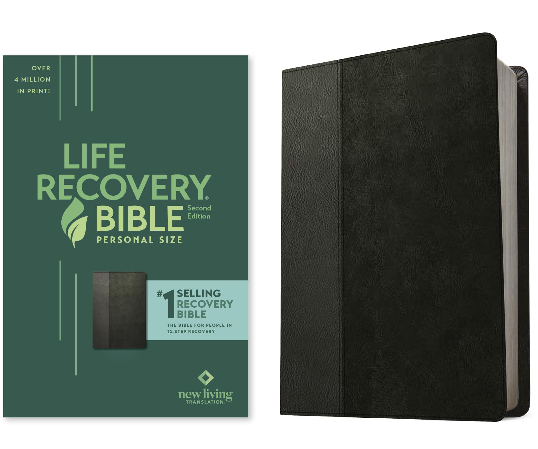 NLT Life Recovery Bible, Second Edition, Personal Size (LeatherLike, Black/Onyx)