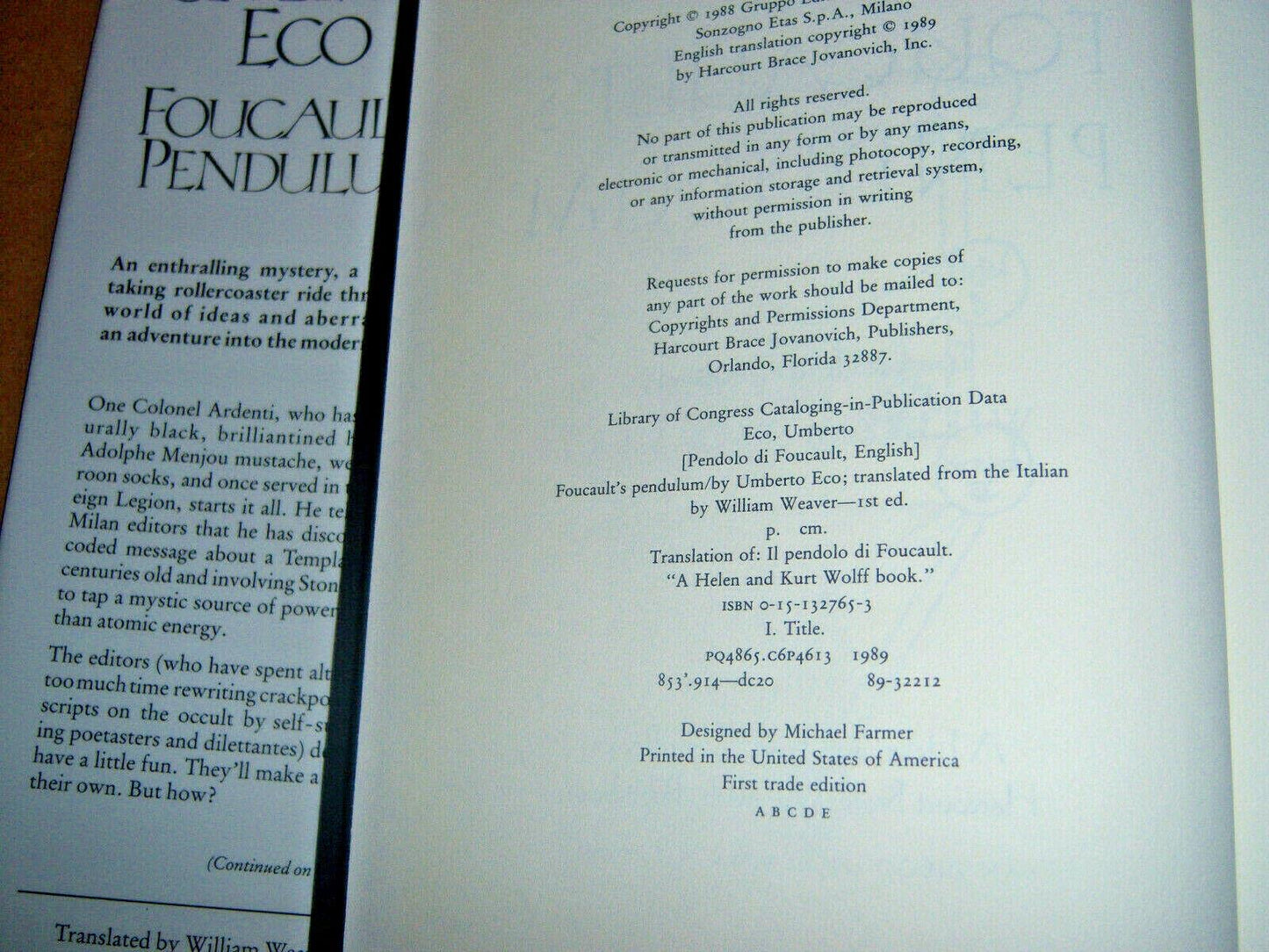 Foucault's Pendulum by Umberto Eco