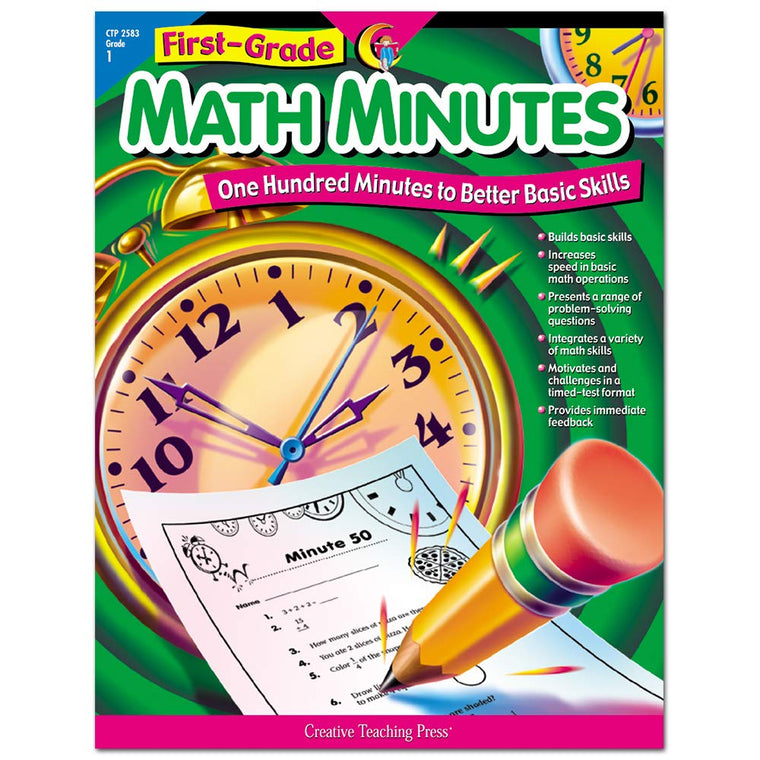 Creative Teaching Press Math Minutes Book, Grade 1