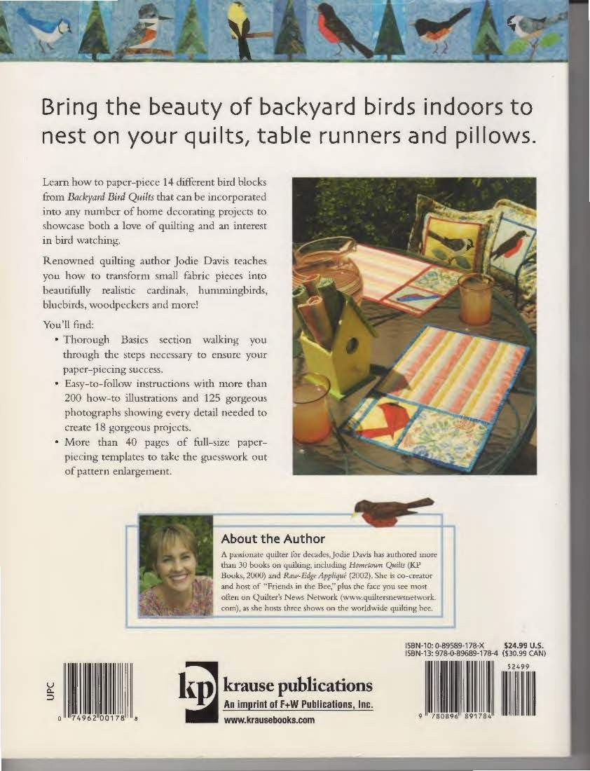 Backyard Bird Quilts: 18 Paper-Pieced Projects