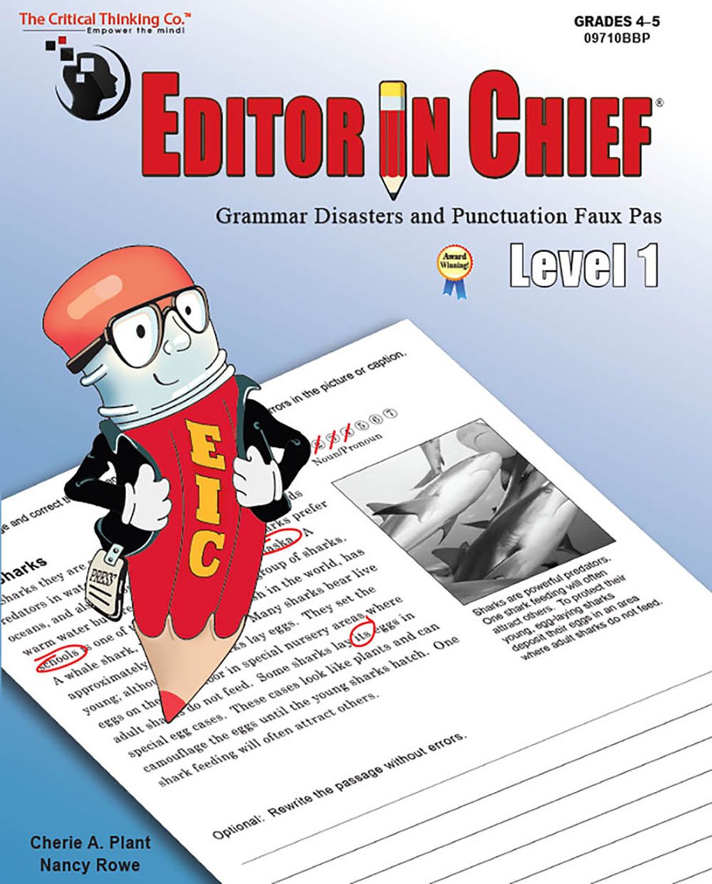 The Critical Thinking Co. Editor in Chief Level 1 Workbook - Grammar Disasters & Punctuation Faux Pas (Grades 4-5)