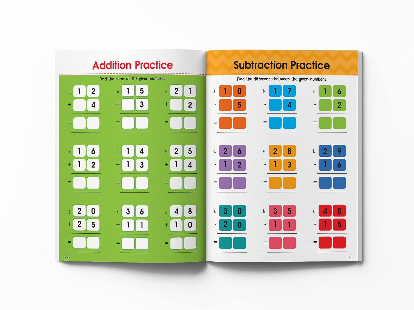 Addition and Subtraction Activity Book For Children - 80+ Activities Inside