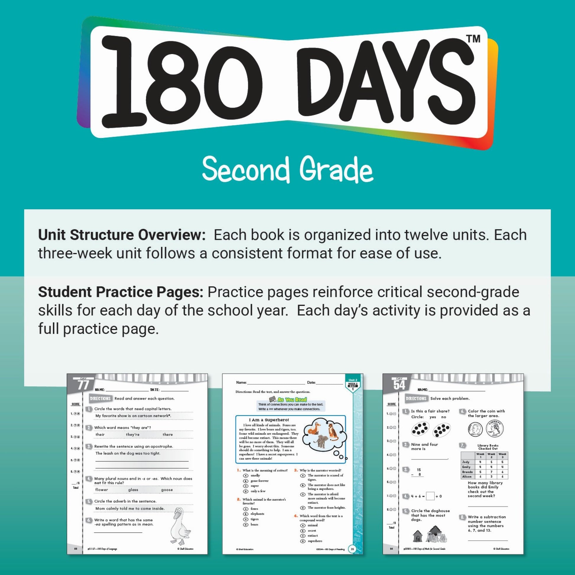 180 Days: Social Studies for Second Grade: Practice, Assess, Diagnose